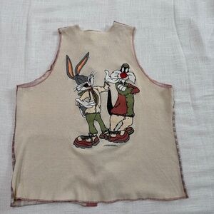 Cotton Looney Tunes Bugs Bunny & Sylvester Logo Vest
